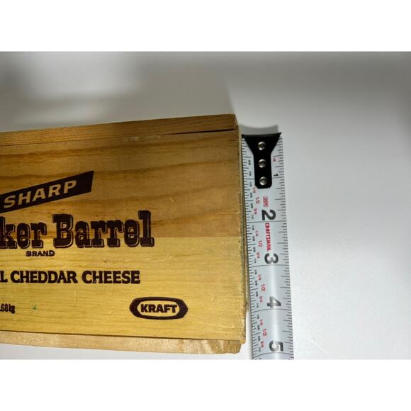 1978 Vintage wooden Cracker Barrel Cheese Box - Advertising Kitchen Decor - Picture 9 of 9